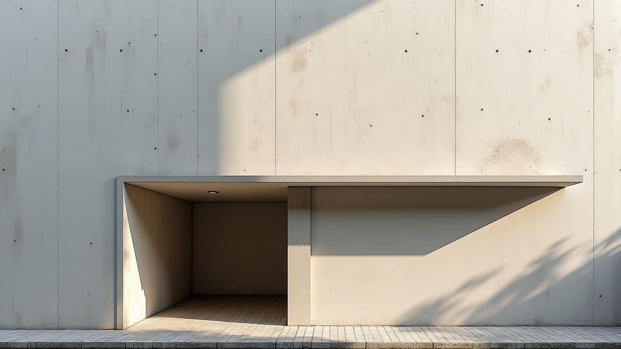 Façadier reprenant l'enduit en bas d'un mur avec une taloche, surface fraîchement lissée, geste précis, une seule main visible