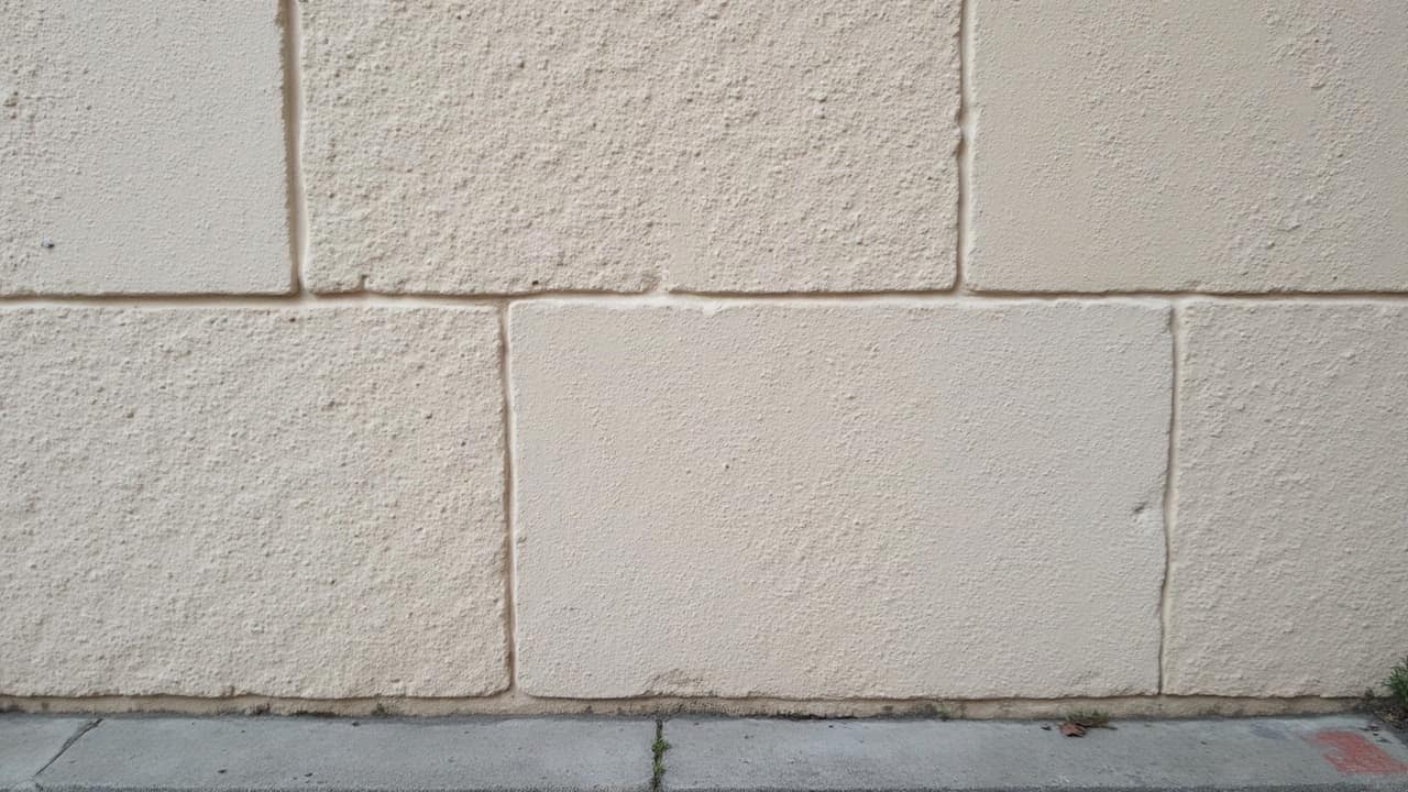 Détail d'un mur de cour en moellon simple, texture plus irrégulière qu'un parement de façade sur rue