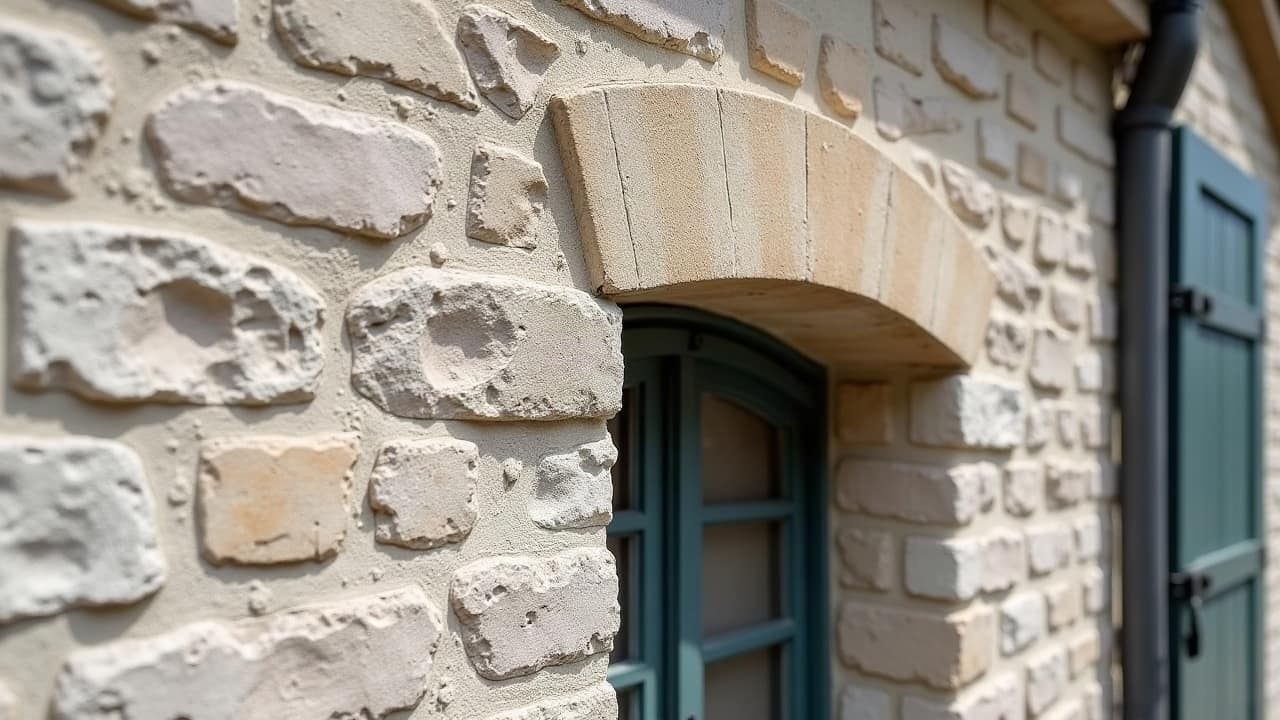 Coin supérieur d'une baie de porte avec une fissure oblique nette, partant précisément de l'angle du linteau